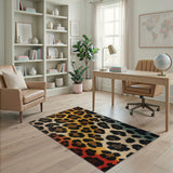 Vibrant Multi-Color Leopard Print Area Rug