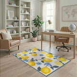 Fruit Pattern Yellow Lemon Fruit Area Rug