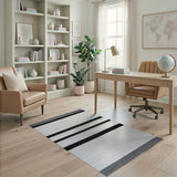 Bold Black White Striped No. 24 Area Rug