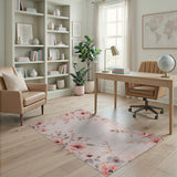 Blush Floral Vintage Blush Peony Floral Vintage Area Rug