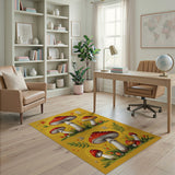 Whimsical Red Toadstool Mushroom Area Rug
