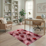Cherry Bow Pink Faux Fur Area Rug