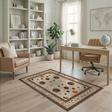 Heritage Tribal Sun Moon Beige Area Rug
