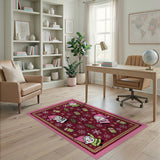 Whimsical Cartoon Gnomes Lanterns Snowflakes Rug