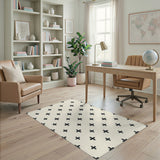 Black Cross Geometric Area Rug