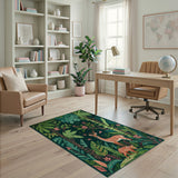 Lush Jungle Spotted Deer Area Rug