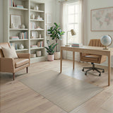 Coastal Beach Beige and Neutral Beige Striped Woven Area Rug