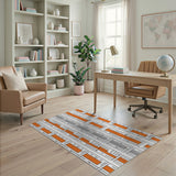 Modern Orange Geometric Area Rug