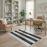Bold Vertical Stripe Black and White Bold Black White Vertical Stripe Area Rug