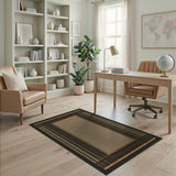 Green Tartan Plaid Border Area Rug