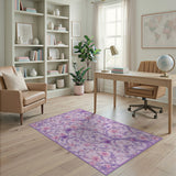 Purple Floral Vine Scroll Area Rug