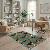 Playful Beagle Pattern Area Rug