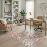 Abstract Orange Wave Area Rug