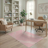 Pink Pink Wavy Lines Abstract Area Rug