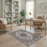 ODIKA Purple Persian Floral Area Rug