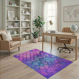 Mermaid Scales Area Rug in Pink Purple Teal
