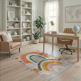 Vibrant Rainbow Arch Geometric Area Rug