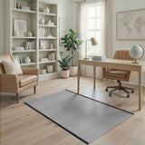 Modern Grey Grid Woven Area Rug