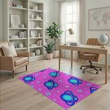 Playful Pink Cartoon Saturn Planets Stars Rug