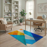 Geometric Modern Vibrant Geometric Multi-Color Area Rug