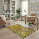 Yellow Tribal Geometric Area Rug