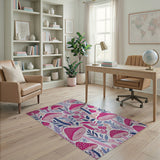 Whimsical Pink Mushroom Meadow Area Rug
