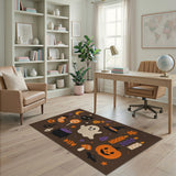 Halloween Ghost Pumpkin Kids Cartoon Area Rug