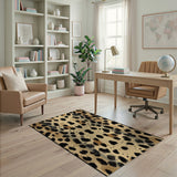 Leopard Print Tan Area Rug