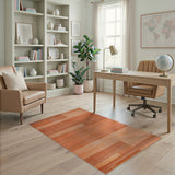 Orange Geometric Striped Area Rug