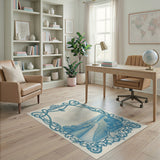 Ornate Framed Blue River Valley Area Rug