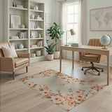 Blush Pink Rose Floral Vintage Floral Vintage Area Rug