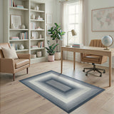 Blue Geometric Layered Area Rug