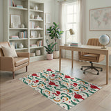 Whimsical Mushroom Fruit Moon Pattern Rug