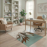 Teal Mountains Rustic Wood Plank Area Rug
