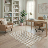 Brown Plaid Checkered Area Rug