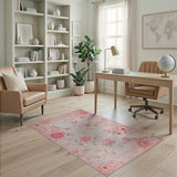 Blush Pink Peony Floral Vintage Floral Vintage Area Rug