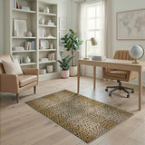 Gold Leopard Print Area Rug