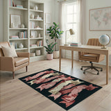 Distressed Pink Ribbon Banners Area Rug