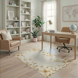 Vintage Floral Beige Border Area Rug