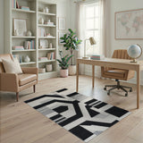 Bold Geometric Black White No. 7 Area Rug