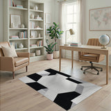 Bold Black White Geometric Geometric Modern Area Rug