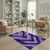 Geometric Modern Purple Geometric Triangle Area Rug