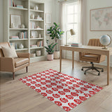 Abstract Area Red Bold Red Swirl Abstract Area Rug