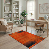 Orange Geometric Modern Vibrant Orange Geometric Modern Area Rug