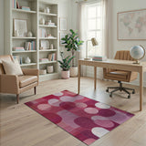 Bold Red Geometric Overlap Area Rug
