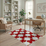 Bold Red Gold Geometric Southwestern Rug