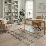 Brown Tan Vertical Stripe Geometric Rug