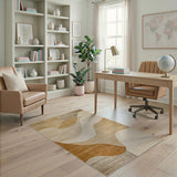 Abstract Wave Beige Abstract Area Area Rug