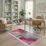 Pink Gold Vein Abstract Marble Area Rug
