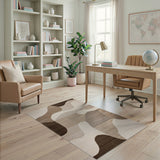 Wavy Abstract Beige Neutral Area Rug